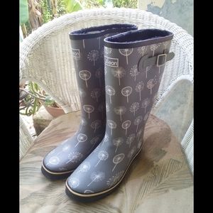 JILEON Wide Calf, Wide Foot, Plus Size, Women's Welly Rain Boots, US 10, UK 8